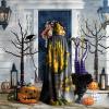 berbo Bouquet of Daffodils Chic Black Hooded Cape - Durable & Comfortable Wear - Unique Gothic & Fantasy Novelty for All Occasions view 4