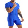 winying Mens One Piece Sleeveless Vest Tank Top Leotard Gymnastics Bodysuit Wrestling Singlet Jumpsuit Royal Blue A Small view 3