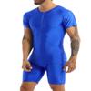 winying Mens One Piece Sleeveless Vest Tank Top Leotard Gymnastics Bodysuit Wrestling Singlet Jumpsuit Royal Blue A Small view 4