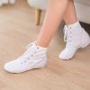Children Leather Jazz Dancing Shoes High Heel Leather Lace-up Jazz Yoga Ballet Shoes (Little Kid/Big (White, 1 Big Kids) view 2