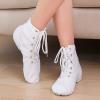 Children Leather Jazz Dancing Shoes High Heel Leather Lace-up Jazz Yoga Ballet Shoes (Little Kid/Big (White, 1 Big Kids) view 3
