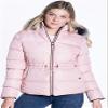 BodiLove Women's Everyday Warm Winter Quilted Puffer Short Coat High Collar Jacket with Removable Faux Fur Hood Zipper Vegan Leather Piping Water Resistent Olive L view 2
