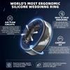 Egnaro Silicone Rings for Men 1/4/5/6/7 Multipack of Breathable Mens Silicone Rubber Wedding Rings Bands - Step Edge view 2