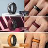 Egnaro Silicone Rings for Men 1/4/5/6/7 Multipack of Breathable Mens Silicone Rubber Wedding Rings Bands - Step Edge view 3