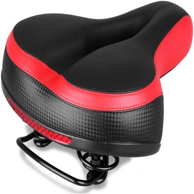 Bike Saddle Big Bicycle Seat with Soft Cushion Fit for Road City Bikes, Mountain Bike and Indoor Spin Bikes