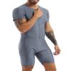 winying Mens One Piece Sleeveless Vest Tank Top Leotard Gymnastics Bodysuit Wrestling Singlet Jumpsuit Dark Grey A X-Large view 2