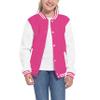Mowbeat Kids Baseball Jacket Girls Bomber Jackets Boys Varsity Coats Top for Girl Sports Track Outerwear (Rose Pink, 6Years) view 1