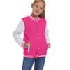 Mowbeat Kids Baseball Jacket Girls Bomber Jackets Boys Varsity Coats Top for Girl Sports Track Outerwear (Rose Pink, 6Years) view 2