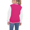 Mowbeat Kids Baseball Jacket Girls Bomber Jackets Boys Varsity Coats Top for Girl Sports Track Outerwear (Rose Pink, 6Years) view 3
