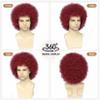 Airhostess 70s Disco Curly Afro Wig with Accessories, Unisex Synthetic Wig for Halloween Cosplay & Themed Party (Red) view 4