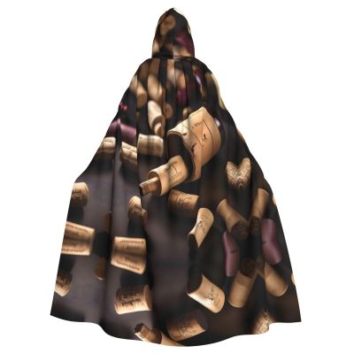 berbo Wine Bottle Cork Chic Black Hooded Cape - Durable & Comfortable Wear - Unique Gothic & Fantasy Novelty for All Occasions