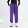 Boys Girls Active Pants Jogger Sweatpants with Pockets Kids Trousers Casual Solid Pants Oversized (Purple, 6-7 Years) view 2