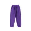 Boys Girls Active Pants Jogger Sweatpants with Pockets Kids Trousers Casual Solid Pants Oversized (Purple, 6-7 Years) view 3