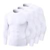 3 Pack White Compression Shirts for Men Long Sleeve Athletic Workout Baselayers Quick Dry Sports Gear Running Tops view 1