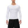 3 Pack White Compression Shirts for Men Long Sleeve Athletic Workout Baselayers Quick Dry Sports Gear Running Tops view 2