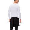 3 Pack White Compression Shirts for Men Long Sleeve Athletic Workout Baselayers Quick Dry Sports Gear Running Tops view 3