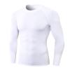White Compression Shirt Men Long Sleeve Athletic Workout Baselayers Quick Dry Sports Gear Running Tops view 1