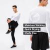 White Compression Shirt Men Long Sleeve Athletic Workout Baselayers Quick Dry Sports Gear Running Tops view 4