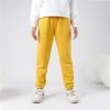 WGRIF Boys Girls Active Pants Jogger Sweatpants with Pockets Kids Trousers Casual Solid Pants Oversized (Yellow, 5-6 Years) view 3