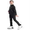 Jizyo Kids Girls Boys Figure Ice Skating Outfits Jacket Outerwear with Practice Leggings Ice Skating Pants Tracksuit Black 10 Years view 3