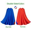 Adult Superhero Cape & Mask Set - Double-Sided Blue & Red Super Hero Capes and Masks for Men Women Dress-Up Parties view 2