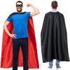 Adult Superhero Cape & Mask Set - Double-Sided Blue & Red Super Hero Capes and Masks for Men Women Dress-Up Parties view 3