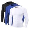 3 Pack Men's Compression Shirt Long Sleeve Workout GMY Baselayers Sport Running T-Shirts Athletic Dry Fit Football Top view 1