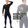 3 Pack Men's Compression Shirt Long Sleeve Workout GMY Baselayers Sport Running T-Shirts Athletic Dry Fit Football Top view 3