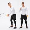 3 Pack Men's Compression Shirt Long Sleeve Workout GMY Baselayers Sport Running T-Shirts Athletic Dry Fit Football Top view 4