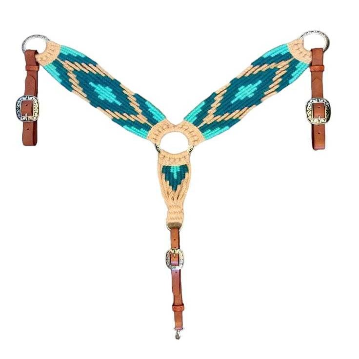 Cheval's International Western Mohair Horse Breast Collar Premium Wool Handmade Equestrian Tack Breast Collar for Horse - Multicolor Design 3, Pony