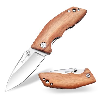 Harita Pocket Knife 2.75-inch 8cr13mov Steel Sharp Blade Natural Wood Handle for EDC Camping Hunting Survival