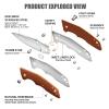 Harita Pocket Knife 2.75-inch 8cr13mov Steel Sharp Blade Natural Wood Handle for EDC Camping Hunting Survival view 3