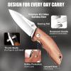 Harita Pocket Knife 2.75-inch 8cr13mov Steel Sharp Blade Natural Wood Handle for EDC Camping Hunting Survival view 4