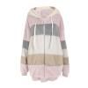 XUNRYAN Womens Fashion Color Block Faux Shearling Coat Warm Hooded Zip Up Fuzzy Winter Jacket Zip Up Outwear with Pockets view 4