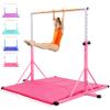 FC FUNCHEER Gymnastics Bar for Kids Ages 3-15, 35" to 60" Adjustable Height, 4FT Wide Base - Professional Kip Bar with 360 Stability & Fiberglass Crossbar, Easy Fold&Solid Design for Home Training view 1