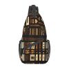 African Mud Cloth Tribal Print Stylish Sling Backpack, Sling Bag,Chest Bag Daypack, for Hiking, Travel, and Business view 1