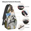 Bichon Frise Dog on the grass Print Stylish Sling Backpack, Sling Bag,Chest Bag Daypack, for Hiking, Travel, and Business view 4