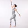 AFAVOM Women Metallic Dancewear Costumes Cow Print Jumpsuit Sleeveless Leotard Romper Workout Gymnastics Clothes Adult Dance Unitard Long Bodysuit Party One Piece Catsuit with Armbands Cow Print XS view 4