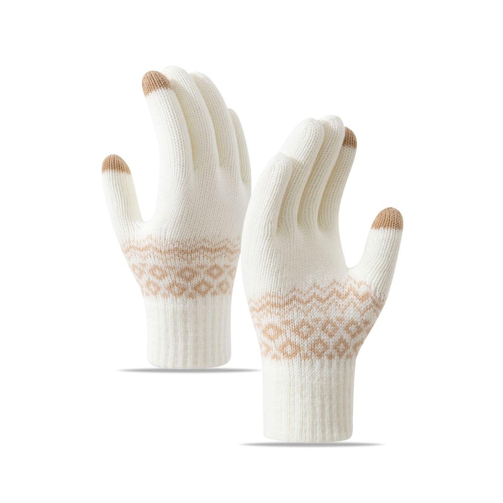 AFTOSA Knitted Woolen Gloves Warm Fleece Thickened Touch Screen Men's and Women's Outdoor Winter Sports Cycling Winter Gloves
