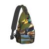 two mallard ducks Print Stylish Sling Backpack, Sling Bag,Chest Bag Daypack, for Hiking, Travel, and Business view 2