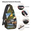 two mallard ducks Print Stylish Sling Backpack, Sling Bag,Chest Bag Daypack, for Hiking, Travel, and Business view 4