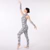 AFAVOM Women Metallic Dancewear Costumes Cow Print Jumpsuit Sleeveless Leotard Romper Workout Gymnastics Clothes Adult Dance Unitard Long Bodysuit Party One Piece Catsuit with Armbands Cow Print XXL view 4