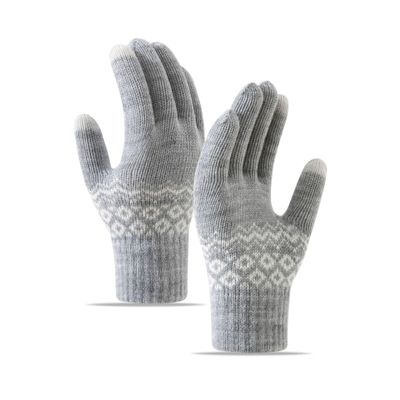 AFTOSA Knitted Woolen Gloves Warm Fleece Thickened Touch Screen Men's and Women's Outdoor Winter Sports Cycling Winter Gloves