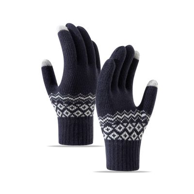AFTOSA Knitted Woolen Gloves Warm Fleece Thickened Touch Screen Men's and Women's Outdoor Winter Sports Cycling Winter Gloves