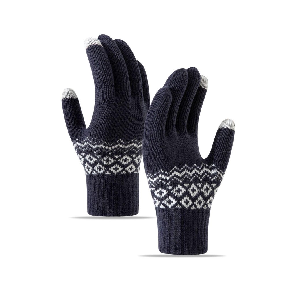 AFTOSA Knitted Woolen Gloves Warm Fleece Thickened Touch Screen Men's and Women's Outdoor Winter Sports Cycling Winter Gloves