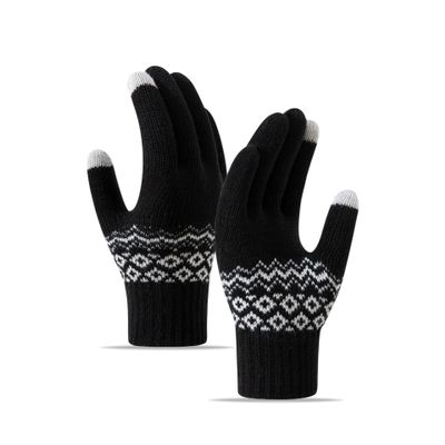 AFTOSA Knitted Woolen Gloves Warm Fleece Thickened Touch Screen Men's and Women's Outdoor Winter Sports Cycling Winter Gloves