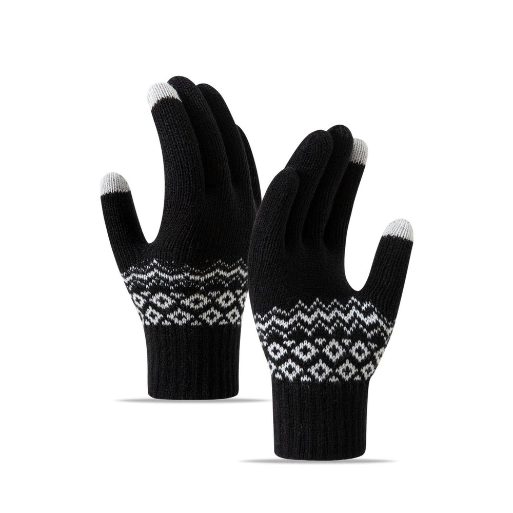 AFTOSA Knitted Woolen Gloves Warm Fleece Thickened Touch Screen Men's and Women's Outdoor Winter Sports Cycling Winter Gloves