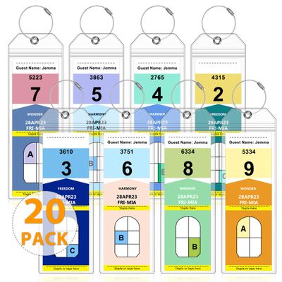 20 Pack Luggage Tags Travel Essentials & Cruise Essentials for NCL, Princess, Carnival, Royal Caribbean & Celebrity Cruise Ships by SEAVILIA
