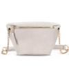 Fanny Pack for Women Vegan Leather Cross body Chain Belt Purse Chest Bag Bum Hip Waist Pack for Travel Outdoor Hiking (Ivory) view 1