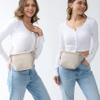 Fanny Pack for Women Vegan Leather Cross body Chain Belt Purse Chest Bag Bum Hip Waist Pack for Travel Outdoor Hiking (Ivory) view 2